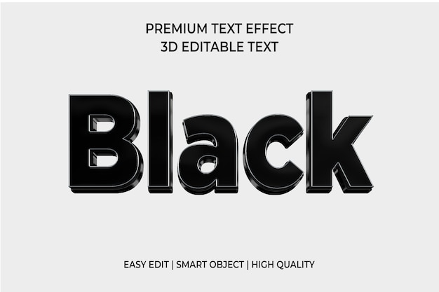 Hype color 3d editable text effect mockup black