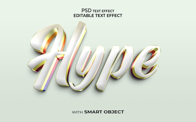 Hype efekt tekstowy 3d makieta stylu 3d