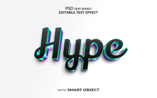 Hype Efekt Tekstowy 3d Makieta Stylu 3d