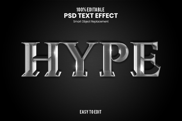 Hype elegante effetto testo 3d esclusivo