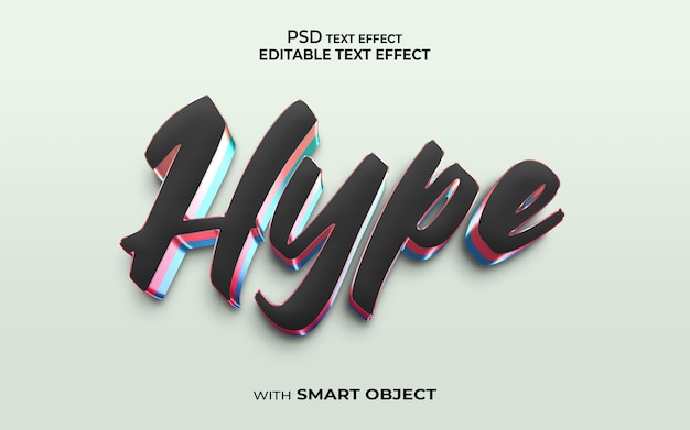 PSD hype teksteffect 3d-stijl mockup 3d