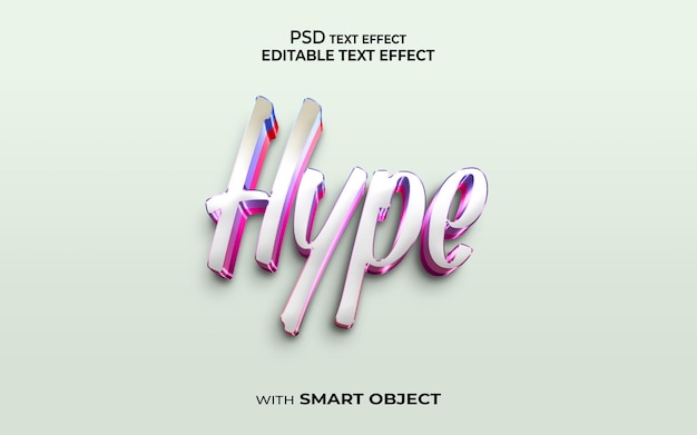 Hype teksteffect 3D-stijl mockup 3d