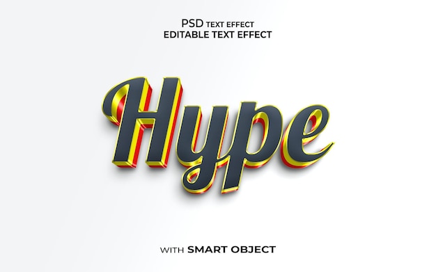 Hype teksteffect 3d-stijl mockup 3d