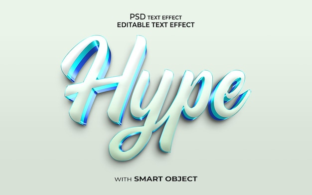 Hype teksteffect 3d-stijl mockup 3d