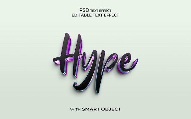 PSD hype teksteffect 3d-stijl mockup 3d