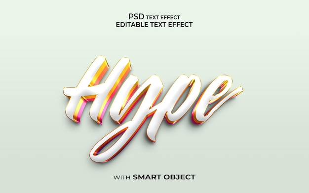 PSD hype text effect 3d style mockup 3d