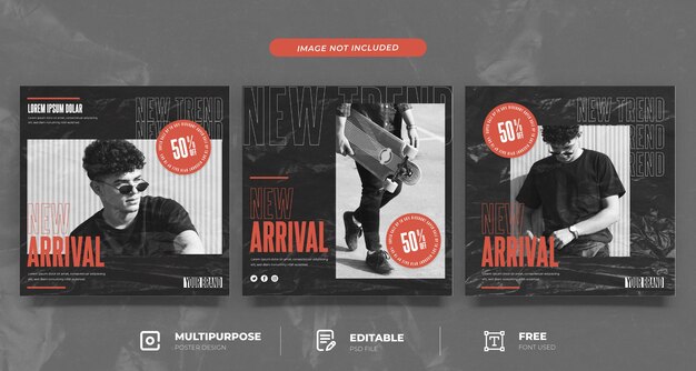 Hypebeast fashion social media template