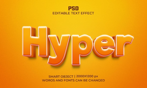 Hyper 3d text style effect template
