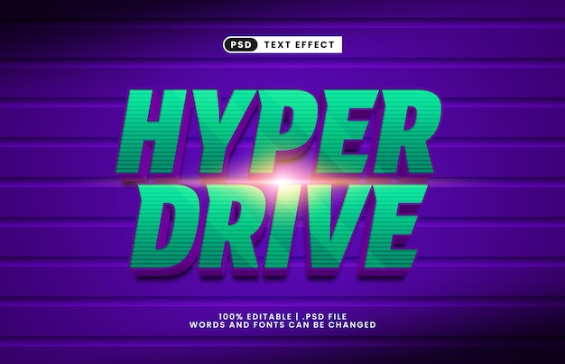 hyper drive editable text effect with a speed and sport text effect