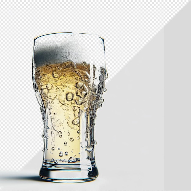 PSD hyper realistic illustration glass bottle hoppy craft beer beverage isolated transparent background