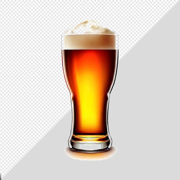 PSD hyper realistic illustration glass bottle hoppy craft beer beverage isolated transparent background