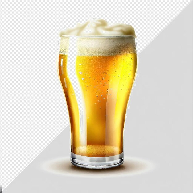 PSD 超現実的なイラスト ガラスのボトル ハッピー クラフト ビール 飲み物 隔離された透明な背景