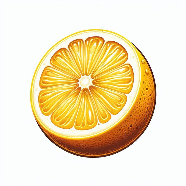 Hyper realistic illustration of yellow citrus fruity lemon lime vector art fruit portrait