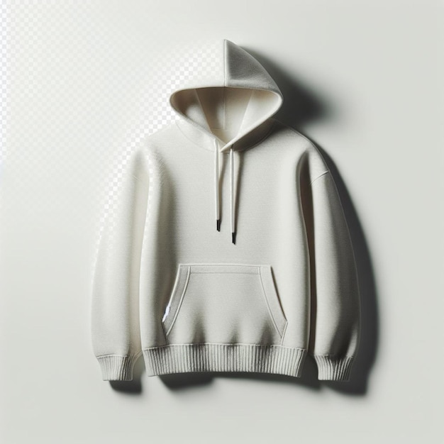 hyper realistic mockup illustration white sweater hoodie fashion isolated transparent background