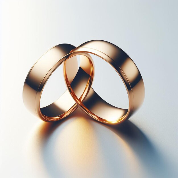 Hyper realistic vector art golden festive wedding ring rings isolated on white backdrop still