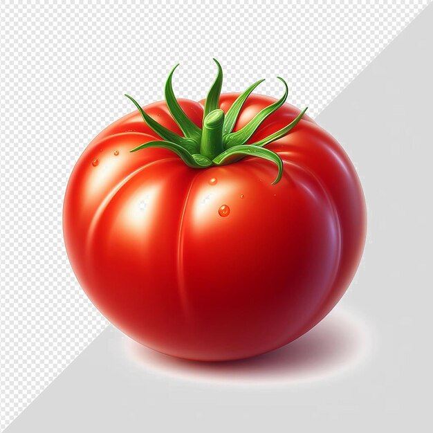 Hyper Realistic vector art illustration of red tasty veggie tomato isolated transparent background