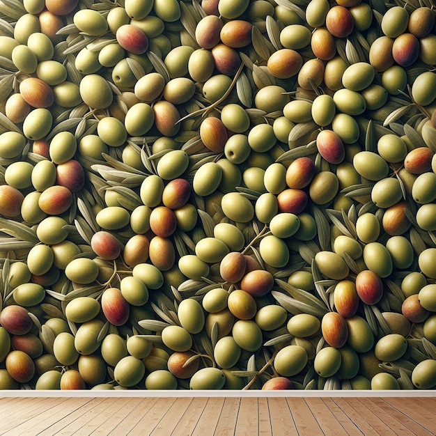 PSD Гиперреалистическое векторное искусство бесшовные свежие вкусные оливки оливковые фрукты рисунок текстура фона иконы