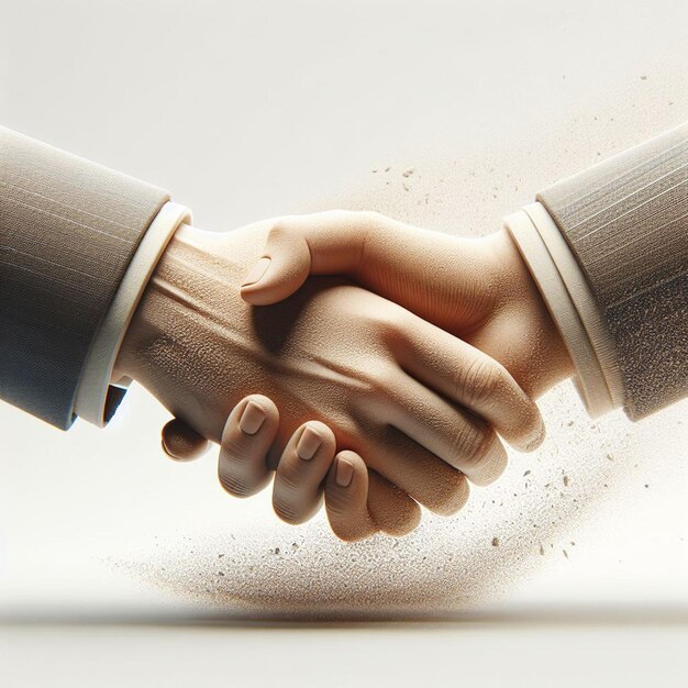 Hyper realistic vector art trendy golden handshake successo in ufficio uomo d'affari ceo negoziazione