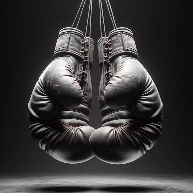 PSD hyper realistic vector art used red old sport sparring fighting boxing gloves wallpaper