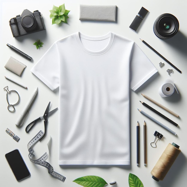 Hyper realistic vector art tessuto bianco vcollar tshirt mockup mock up sfondo bianco isolato