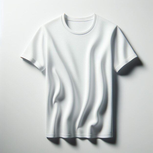 Hyper realistic vector art white fabric vcollar tshirt mockup mock up isolated white backdrop