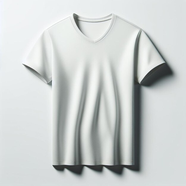 PSD hyper realistic vector art tessuto bianco vcollar tshirt mockup mock up sfondo bianco isolato