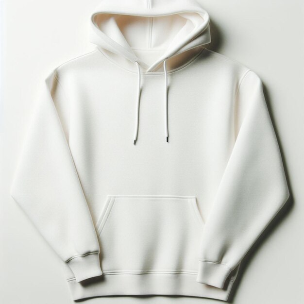 PSD hyper realistic vector art winter witte blanco hoodie trui geïsoleerde witte achtergrond mockup