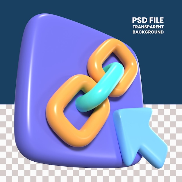 PSD ハイパーリンク 3d イラスト アイコン