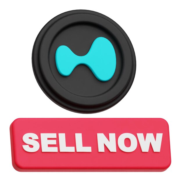 HyperLiquid crypto token 3d icon isolated on the white background