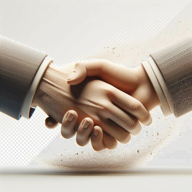 PSD hyperrealistc handshake isolated on transparent background