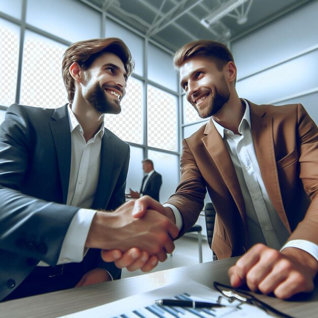 Hyperrealistc handshake isolated on transparent background