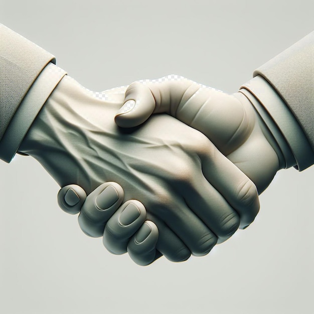 Hyperrealistc handshake isolated on transparent background