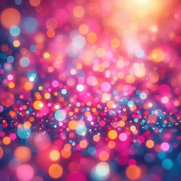 Hyperrealistic bokeh vibrant pink red and blue colors backdrop background