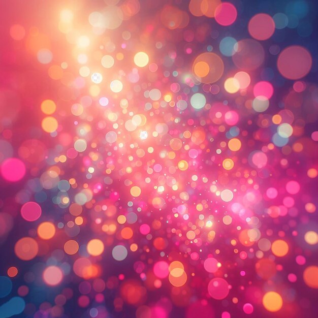 Hyperrealistic bokeh vibrant pink red and blue colors backdrop background