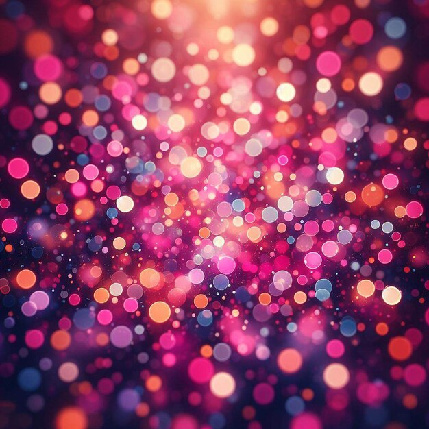 Hyperrealistic bokeh vibrant pink red and blue colors backdrop background