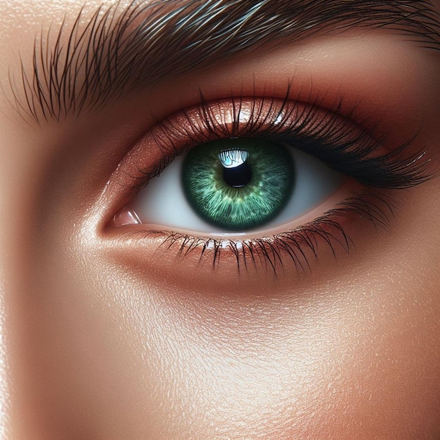 PSD hyperrealistic female iris eye makro face skin colorful bright shining illustration