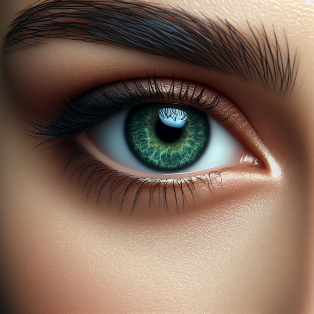 PSD hyperrealistic female iris eye makro face skin colorful bright shining illustration