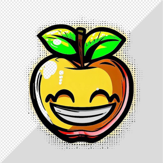 PSD hyperrealistic fresh red colorful apple fruit vector illustration isolated transparent background