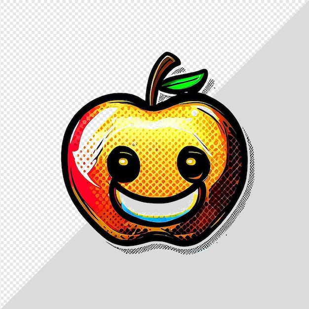 PSD hyperrealistic fresh red colorful apple fruit vector illustration isolated transparent background