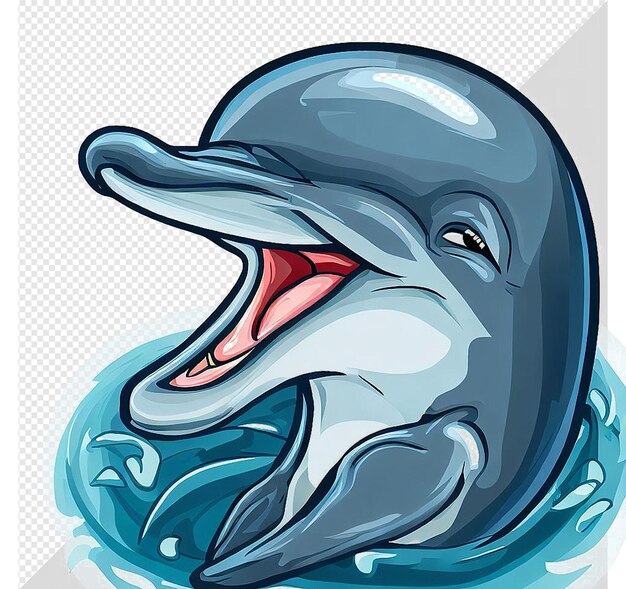 PSD hyperrealistic image dolphin exploring underwater wildlife ocean transparent background