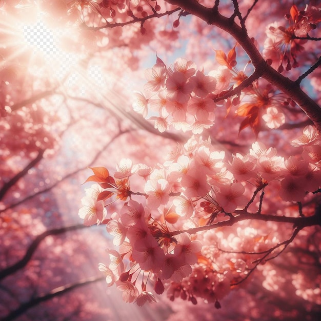 PSD hyperrealistic japanese sakura cherry blossoms springtime festival background poster nature pic