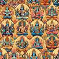 PSD hyperrealistic pattern of hindu god rama navami illustration