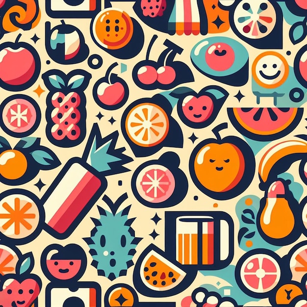 PSD hyperrealistic pattern of smily emoticon emoji avatar fancy design seamless fabric texture