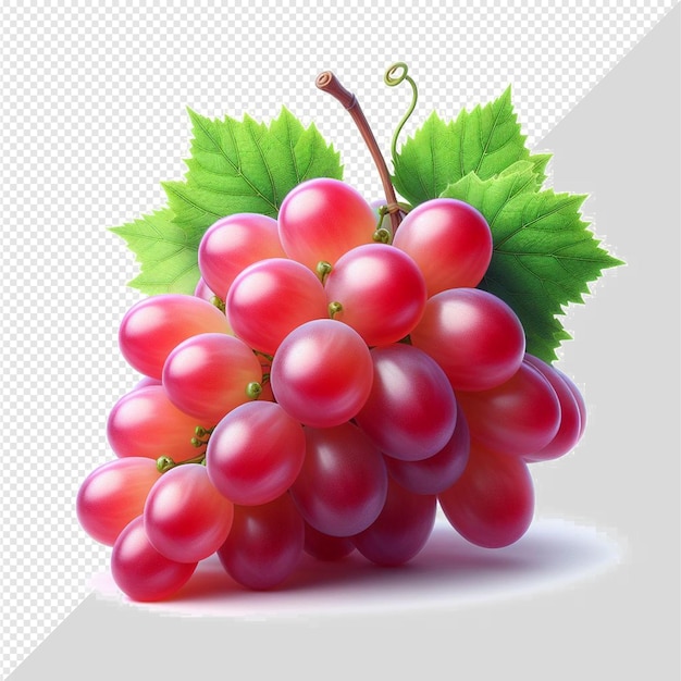 PSD hyperrealistic red vibrant winegrape grapes isolated transparent background