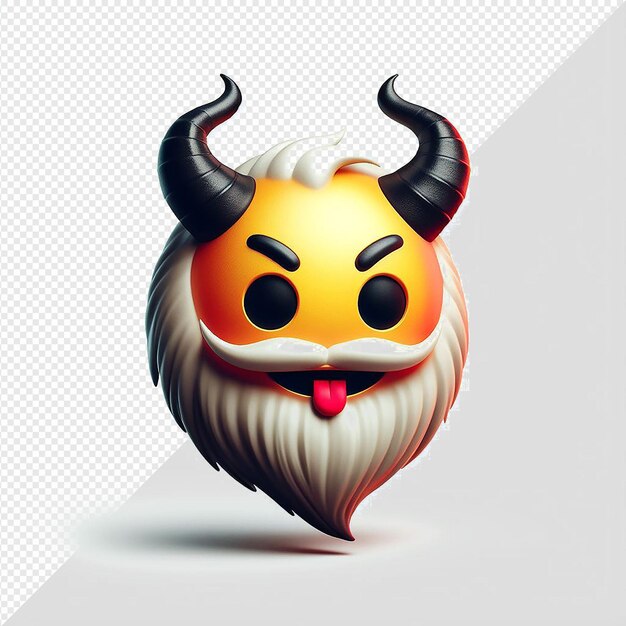 Illustrazione vettoriale iperrealistica diavolo krampus emotiocon emoji avatar sfondo trasparente