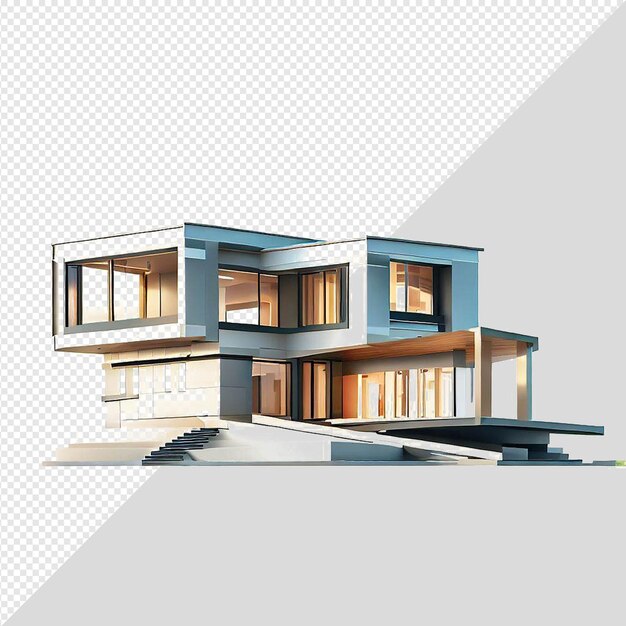 Hyperrealistic vector illustration of a house isolated on transparent background