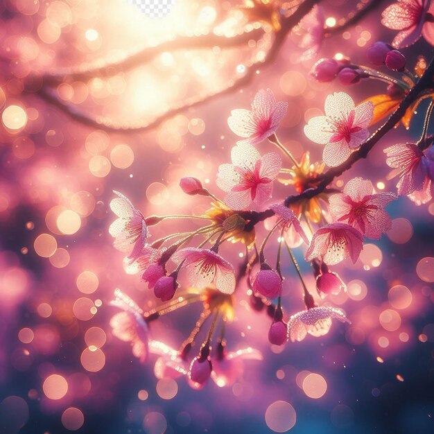 PSD hyperrealistische japanse sakura kersenbloesems voorjaarsfestival achtergrond poster natuur foto