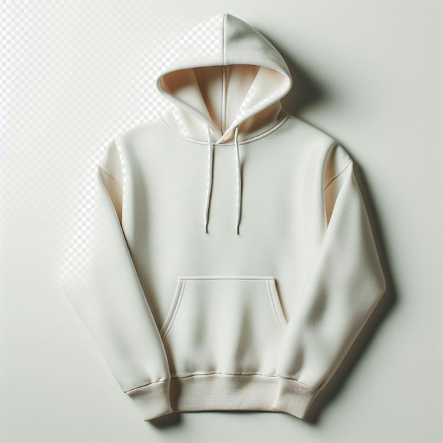 Hyperrealistische mockup illustratie witte trui met hoodie mode geïsoleerde transparante achtergrond