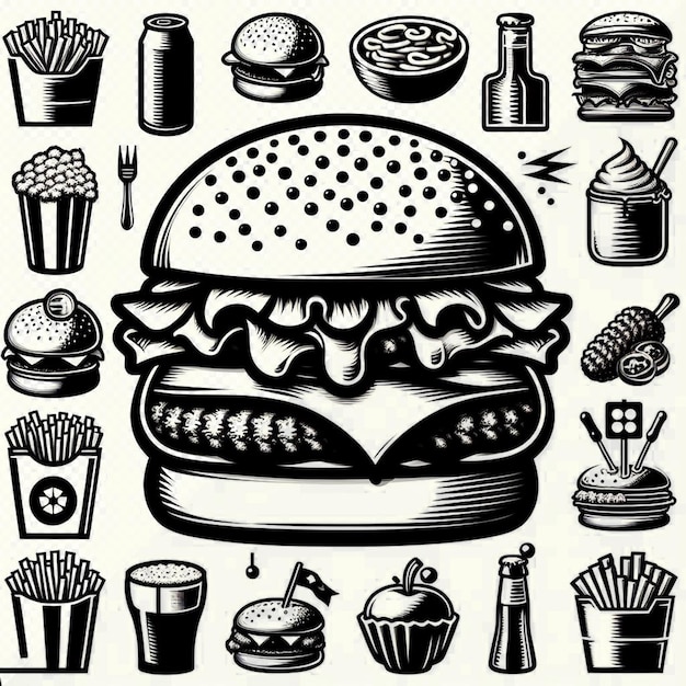 PSD hyperrealistische smakelijke hamburger cheeseburger burger geïsoleerd transparante achtergrond icoon emoji avatar
