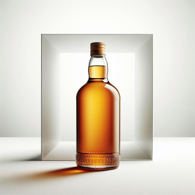 PSD hyperrealistische vector art fles single malt scotch whisky geïsoleerde witte achtergrond mockup